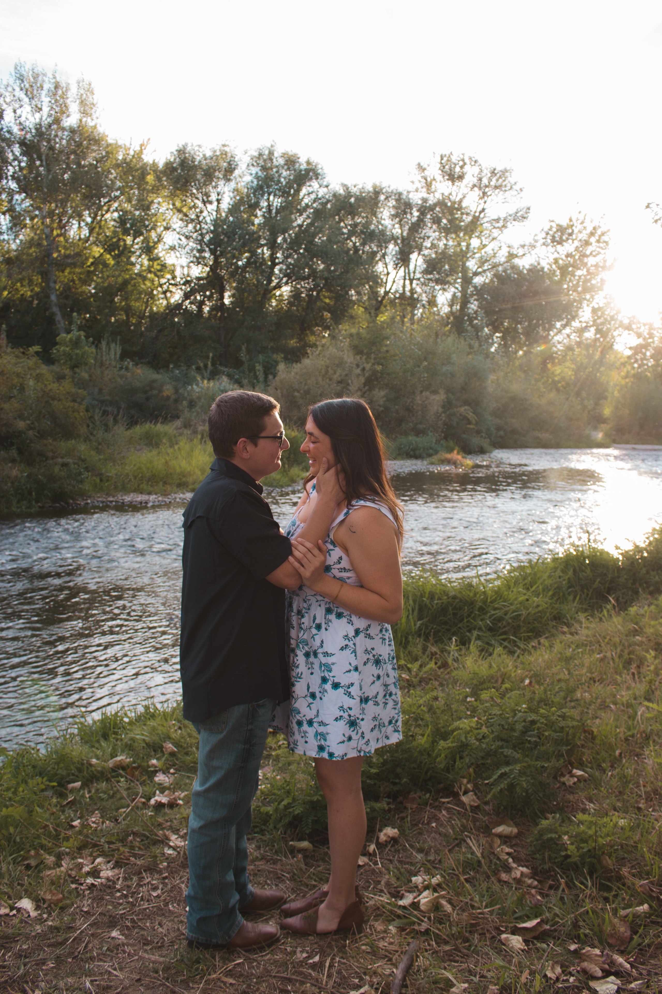 Wedding couple golden hour romantic portrait